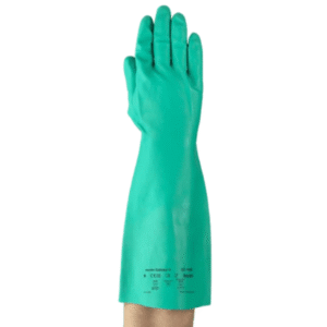 Luva Borracha Nitrílica Ansell AlphaTec 37-165 Cano Longo 45cm Sem Forro CA 12.598