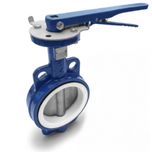 Válvula Borboleta Wafer Disco Inox 316 Vedação PTFE Acionamento Alavanca